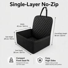 Dog Car Seat - Pet Travel Carrier, Durable Fabric, Easy To Clean, Adjustable Straps, Suitable For Long Trips, Essential For Dog, Fits Small And Medium Dogs - Black - View 8