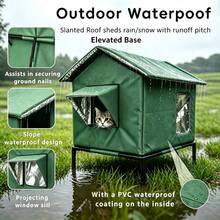 Outdoor Cat House Detachable Elevated Waterproof Pet Bed - Multi-color - View 1