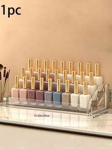1pc Multi-Layer Transparent Nail Polish Display Rack, Home Daily Use Lipstick Cosmetics Nail Polish Storage Shelf, Plastic Storage Rack/Nail Salon Display Rack/Multi-Layer, Used For Storing Nail Polish, Lipstick, Tools And Other Items - Clear - View 13