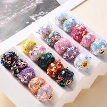 20pcs Leopard Plush Fabric Covered Large Hole Beads, Spacer Beads For DIY Phone Straps, Pen Beads, Autumn/Winter - Multicolor - View 7