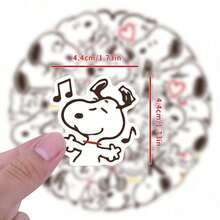 SNOOPY 1 Set/40pcs Cartoon Cute Dog Stickers Collection, Personalized Notebook Phone DIY Waterproof Stickers, Halloween Gift, Valentine's Day Gift, Easter Gift [Random Style] - Multicolor - View 3