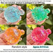 1pc Smooth TPR Material Squeeze Toy, Transparent Turtle Shape Stress Relief Toy With Floating Star Glitter Inside, Cute Transparent Turtle Design, Halloween Party Decoration, Home Desktop Toy, Random Style - Multicolor - View 12