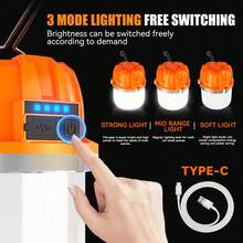 1pc Ultra Bright Rechargeable LED Emergency Light Pumpkin Shaped Camping Lantern Long Battery Life Tent Light Suitable For Home Outdoor Night Market - A - View 4