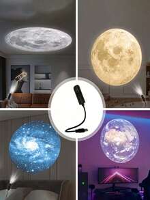1pc Galaxy Projector Light, 10 Planet Pattern Projection 360° Rotatable Decorative Lamp, Cute Atmosphere Creator, Portable USB Powered LED Planet Projector, Suitable For Bedroom Ceiling, Photo Background, Valentine's Day, Proposal, Wedding, Camping, Gaming, Photography Lighting, Disco, Space, Birthday, Holiday Atmosphere, Wedding Anniversary, Stars In The Night Sky, Projector, Moonlight, Flame, Christmas - USB Planet Projector Lamp - View 8
