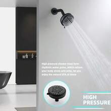 High Pressure Shower Head, 7-Spray Mode Adjustable Showerhead With 4-Inch Round Head, High Flow Handheld Shower For Low Water Pressure, Easy Install And Clean Round - Black - View 6
