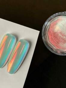 Sunset Flash Metallic Mirror Nail Powder, Chameleon Effect, High Gloss Reflective Effect, Y2K Style Multi-Color Effect, Nail Powder, Makes Nails Shine Like Gemstones, Also Suitable For Handicrafts - Multicolor - View 2