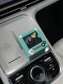 1pc Cartoon Car Coin Password Piggy Bank, Mini DIY Creative Coin Storage Box, Plastic Square Coin Savings Box, Car Accessories Storage Box, Car Interior Decor Storage Can (Stickers Can Be DIY And Freely Applied) - A - View 7