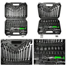 115pcs Socket Wrench Set, Ratchet Wrench, Automotive Repair Tool Set, Multi-Function Home Repair Tool Kit, Screwdriver Bit Set, Car Repair Tool Box, Men's Work Tools, Men's Tools, Father's Day Gift - Repair Tool Kit - View 2