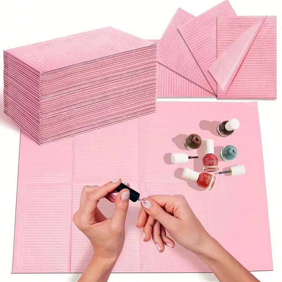 50/125PCS Nail Table Mats, Three-Layer Waterproof Foldable Cleaning Mats, Tablecloth, Nail Napkins, Multi-Functional Beauty, Tattoo, Dental Cleaning Cloths, Waterproof Tablecloth, Nail Tools - Multicolor - View 1