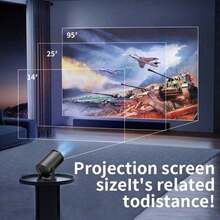 Portable Mini Smart HD Movie Projector, Native 720*480P Resolution, Supports 4K Video Playback, 180° Rotatable Design, WiFi Wireless Screen Mirroring Compatible With Phones & Tablets, Indoor Outdoor Home Theater Projector - Black - View 7