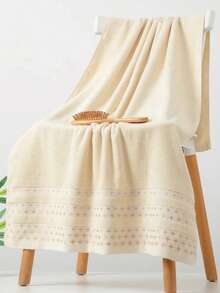 1-Piece Pack Of Pure Cotton Lightweight Off-White Medium Bath Towel/Small Kitchen Towel, Unisex, Suitable For All Seasons, Quick-Drying And Absorbent, Perfect For The Bathroom, Holiday Gifts, School, Outdoor Travel, Home, Beach, Or Hotel - Off-white - View 8