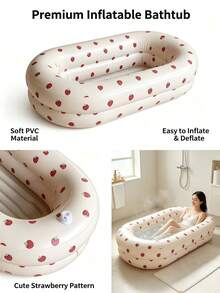 1pc Inflatable Baby Bathtub, Designed For Children, Attractive, Made Of PVC Material, Lightweight And Foldable, Perfect For Travel - Multicolor - View 3