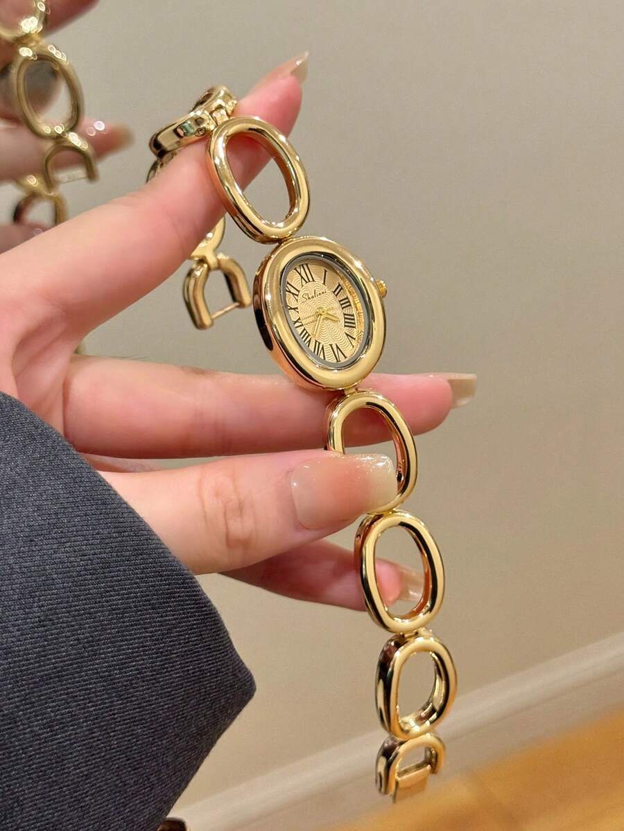 1件 金色/銀色女士石英手錶手鍊 精緻時尚 適合日常搭配 生日/畢業禮物 休閒聚會 - 金色 - 查看 1