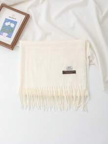 1pc Plaid Scarf, Winter Warm Neck Protection, Thick Anti-Pilling Wool Knit Tassel Shawl, Winter Scarf - Multicolor - View 11