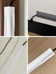 1m/3m Floor Cable Trunking, PVC Cable Duct, Cable Fixing And Extension Protection Channel, Surface Mounted Cable Trunking Cover, Surface Mounted Cable Protection Channel, Self-Adhesive, Suitable For Floor, Wall And Desktop, Network Socket Wall Cable Organizer, Home Decoration, Office Decoration Essential - Multicolor - View 4