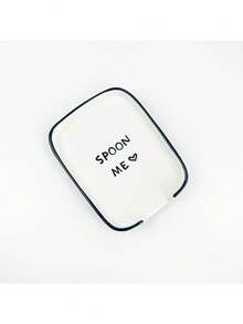 1pc White Ceramic Spoon Rest, "Spoon Me" Design, Suitable For Kitchen Cooking Utensils - Spatula, Soup Ladle, Spoon, Durable Ceramic, Kitchen Utensil Holder, Kitchen Gadget, Multi-Purpose Use, Snack, Dessert Plate - View 3