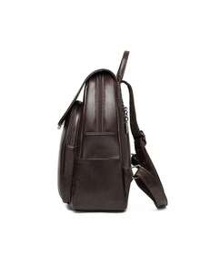Tas Ransel Travel Kulit PU Mewah Gaya Korea Baru Retro Kapasitas Besar untuk Wanita - Coklat - View 7