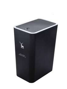 1pc Bathroom Trash Can With Lid, 2.6 Gallon Small Black Trash Can, Trash Can With Lid, Dog-Proof, Plastic Trash Can Suitable For Bedroom, Bathroom And Other Places - 1 - View 11