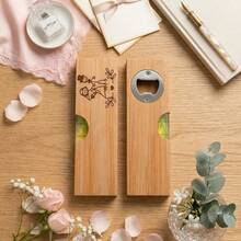 Engraved Wooden Bottle Opener With Built-In Level, Personalized Text Design, Elegant Gift For Valentine's Day, Christmas, Wedding, Suitable For Husband, Partner, Kitchen Use, Home Decor, Wedding Decoration - Multicolor - View 7