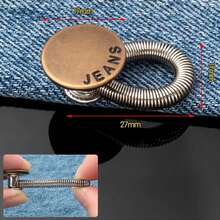 12 buah Gesper Perpanjangan Pinggang Celana Jeans Denim Gaya Acak, Perpanjangan Pinggang Elastis yang Dapat Diatur Tanpa Jahit, Perpanjangan Pinggang Logam untuk Celana Denim - MultiWarna - View 6