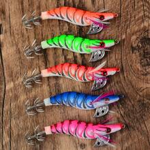 5pcs Sinking Wood Shrimp Lure Set, Sea Fishing Squid Octopus Bait Combination - Multicolor - View 2