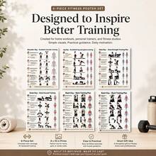 6pcs Strength Training Fitness Wall Posters, Shoulder, Leg & Glute, Back Exercise Paths And Target Muscle Diagrams, Step-By-Step Fitness Movement Analysis, Home Gym Training Charts, 2D Flat Frameless Home Gym Wall Training Guide Charts - 6-piece Set - View 6