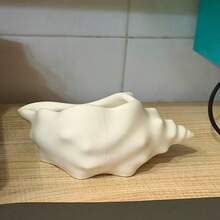 Cream White Shell-Shaped Storage Box, Bathroom Toothbrush Holder, Entryway Key Organizer, Desktop Multi-Functional Storage Decorative Ornament - Multicolor - View 6