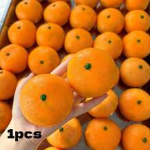 1pc Handmade Crunchy Orange Ball, Malleable Non-Rebound Muscle-Relaxing Creative Round Fruit Squishy Toy, Back To School/Crunchy Squish/Crunchy Squishy Toy - Multicolor - View 8