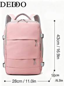Dedoo Multi-Color Backpack, Solid Color Minimalist Design, Multiple Zipper Pockets, Large Capacity Student School Bag, Suitable For University Campus Students Travel, Minimalist Business Style - Multicolor - View 5