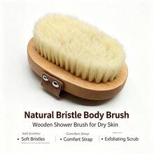Soft Bristle Bath Brush Exfoliating Body Scrubber Shower Brush Body Scrub Brush Home Back Scrubber Bathing Brush - Apricot - View 7