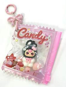1 Kantong Permen Transparan, Gantungan Kunci Kelinci Berbulu 3D, Gantungan Kunci Macaron, Pita Lucu, Liontin Musim Semi, Hiasan Tas, Klip Dekoratif Portabel, Hadiah Ulang Tahun, Suvenir Pesta untuk Anak Perempuan - MultiWarna - View 18