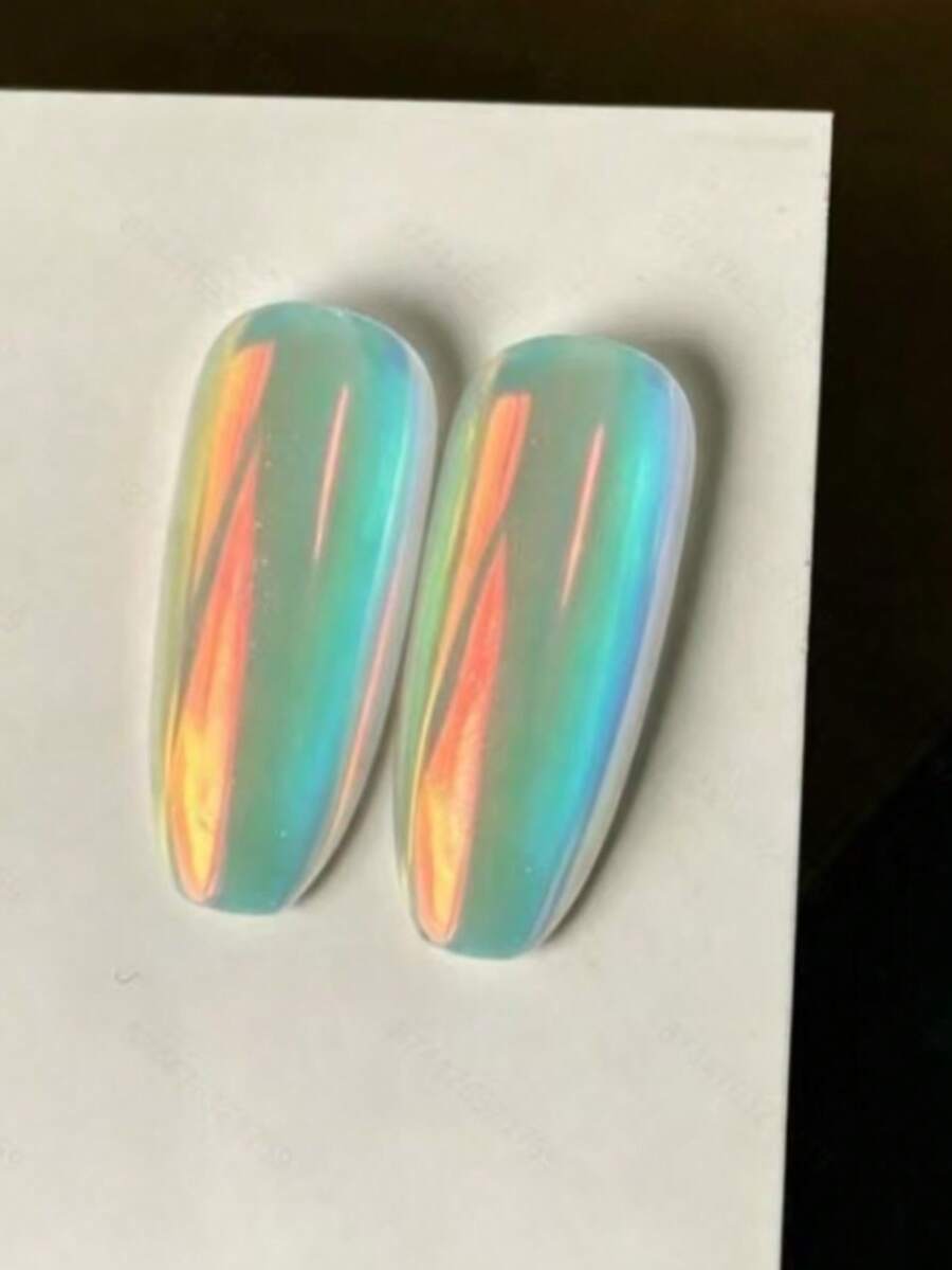 Sunset Flash Metallic Mirror Nail Powder, Chameleon Effect, High Gloss Reflective Effect, Y2K Style Multi-Color Effect, Nail Powder, Makes Nails Shine Like Gemstones, Also Suitable For Handicrafts - Multicolor - View 1