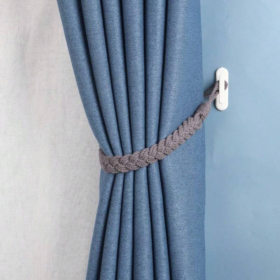 3pcs Multi-Function Self-Adhesive Hook Clips, Curtain Fixing + Cable Management 2-In-1, No Drilling Adhesive Installation Super Simple, Fix Curtains, Shower Curtains, Door Curtains, Sheer Curtains, Organize Charging Cables, Data Cables, Power Cords, Universal For Tile, Glass, Wood Wall, Mirror, Suitable For Bedroom, Kitchen, Office, Dorm, Multi-Purpose Great Value Item