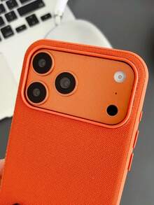 Casing Magnetik Tenun Teknologi Mewah Kompatibel dengan iPhone 18Pro 17Promax 16Pro 15 Plus 14 13 12 11 Tahan Guncangan Genggaman Nyaman Anti Sidik Jari Penutup Pengisian Daya Nirkabel - Jeruk - View 8