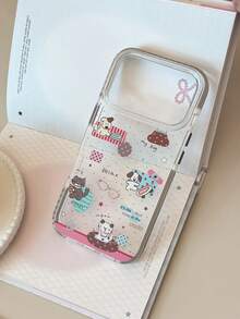 Casing Ponsel Transparan Motif Kucing & Anjing, Kompatibel dengan iPhone 16, 17 Pro Max, 13, 15, 14, Gaya Stiker Kartun, Casing Lembut Magnetik - MultiWarna - View 5