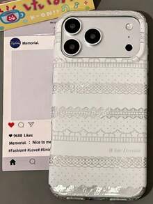 1pc Glacier Pattern Korean Style Polka Dot Hollow Lily Flower Minimalist Niche Phone Case Compatible With Iphone 17 Pro Max/17 Pro/17/16 Pro Max/16 Pro/16/15 Pro Max/15 Pro/15/14 Pro Max/14 Pro/14/13 Pro Max/13 Pro/13/12 Pro Max/12 Pro/12/11 Pro Max, Shockproof IMD Printed, Fashionable, Unique, Suitable As Birthday Gift, Holiday Gift - Multicolor - View 2
