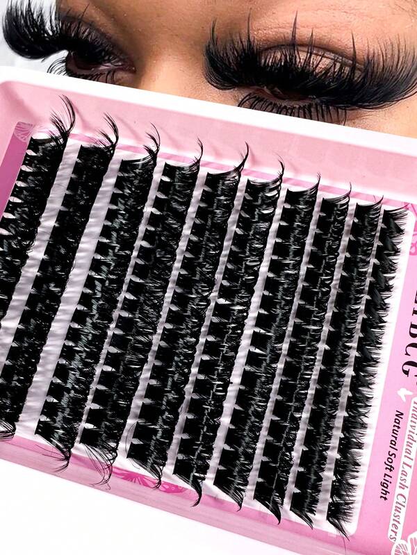 14 Rows 12-26mm Extra Long Dramatic Cluster Eyelashes 120D 0.07 Anime Spiky Fairy Cluster Lash Extensions Single Lash Band For Beginners Reusable For Party Daily Wear DIY Eyelashes
