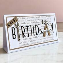 1pc Creative Happy Birthday Metal Cutting Die, Perfect For Scrapbooking, Crafting, Embossing Templates, And Making Handmade Greeting Cards And Gift Cards - Birthday - View 10
