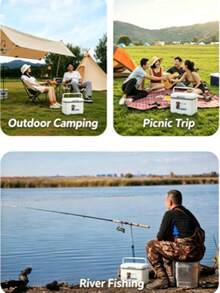 Portable Hard Cooler Box, Long-Lasting Insulation, Keeps Ice For Days; Mini Cooler Box Suitable For Outdoor Camping, Fishing, Picnic, Equipped With Handle, Multiple Colors Available, Non-Food Contact Material Cooler Box Insulation Box Commercial Outdoor Stall Food Breast Milk Fishing Fresh-Keeping Picnic Cold-Keeping Insulation Portable Handheld Refrigerator - White - View 9