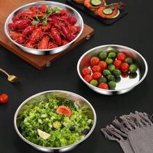 Stainless Steel Round Plate, Steamed Rice Noodle Plate, Cake Plate, Rice Roll Plate, Flat Bottom Dish, BBQ Multi-Purpose Plate - View 7