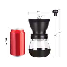 Lightweight Manual Hand Crank Coffee Grinder With Ceramic Burr, Glass Bean Hopper, Adjustable Grind Size, Portable Decorative Coffee Mill, Home Kitchen Gift For Coffee Lovers (Includes Small Brush) - Multicolor - View 10