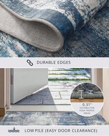 Latte&Fog Alfombras de 153 x 215 cm para Sala de Estar y Dormitorio,Moderna Abstracta Lavable, de Pelo bajo Antideslizante Estilo Boho para Sala de Estar, Oficina, Dormitorio(Negro 5x7ft) - Caqui - Ver 5
