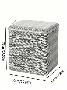 1pc Grey Large Capacity Clothing Storage Bag, With Dual Alloy Zippers And Sturdy Handles, Suitable For Home Clutter, Clothing And Seasonal Bedding Organization, Bedroom Essentials, Dorm Essentials, Closet Storage Organizer Bag - Grey - View 10