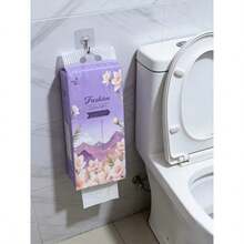 1 Pack Extra Large Capacity Paper Towels, 2-Ply Thickened Commercial Paper Towels, 1490 Sheets/Pack, 175*145mm Large Size, Hanging Paper Towels, Space-Saving - Purple Floral Facial Tissue - View 6