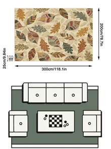 1pc Modern Fashionable Fresh INS Style - Colorful Leaf Cartoon Pattern - Soft Faux Cashmere Area Rug, Suitable For Bathroom, Kitchen, Entrance, Hallway, Bedside, Living Room, Bedroom, Etc., All-Season Machine Washable Large Size Floor Mat, Aesthetic Home Decor - Multicolor - View 16