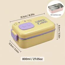 Cartoon Bento Box Adult, PP Plastic Microwavable Lunch Containers, Meal Prep Containers With Dividers, Travel Food Containers With Lids, Bento Box With Lunch Bag Water Bottle Fork Spoon, School Student Lunch Set - Multicolor - View 30