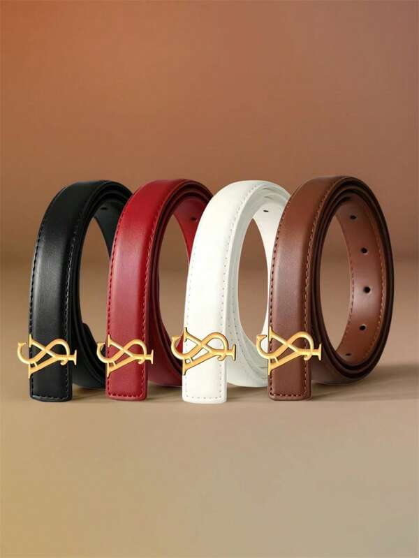 Nouvelle ceinture en cuir pour femmes, ceinture de taille décontractée avec boucle YS, style coréen polyvalent et décoratif