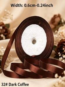 1 Roll 25 Yards 6mm Satin Ribbon, DIY Wedding Christmas Decoration Bow Making Handmade Card Gift Floral Accessories - 0.6cm Satin Ribbon - View 29