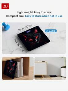 Dark Cat Red Body Weight Scale, With Backlit LED Display, Temperature Detection, High Precision, Max Weight 400 Lbs/180 Kg - A - 查看 4