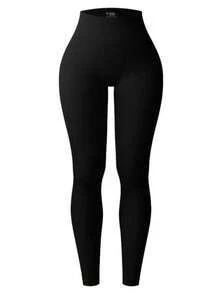 Women's High Waist Butt Lifting Yoga Pants, Tummy Control High Elastic Quick Dry Fitness Training Leggings - Black - View 1